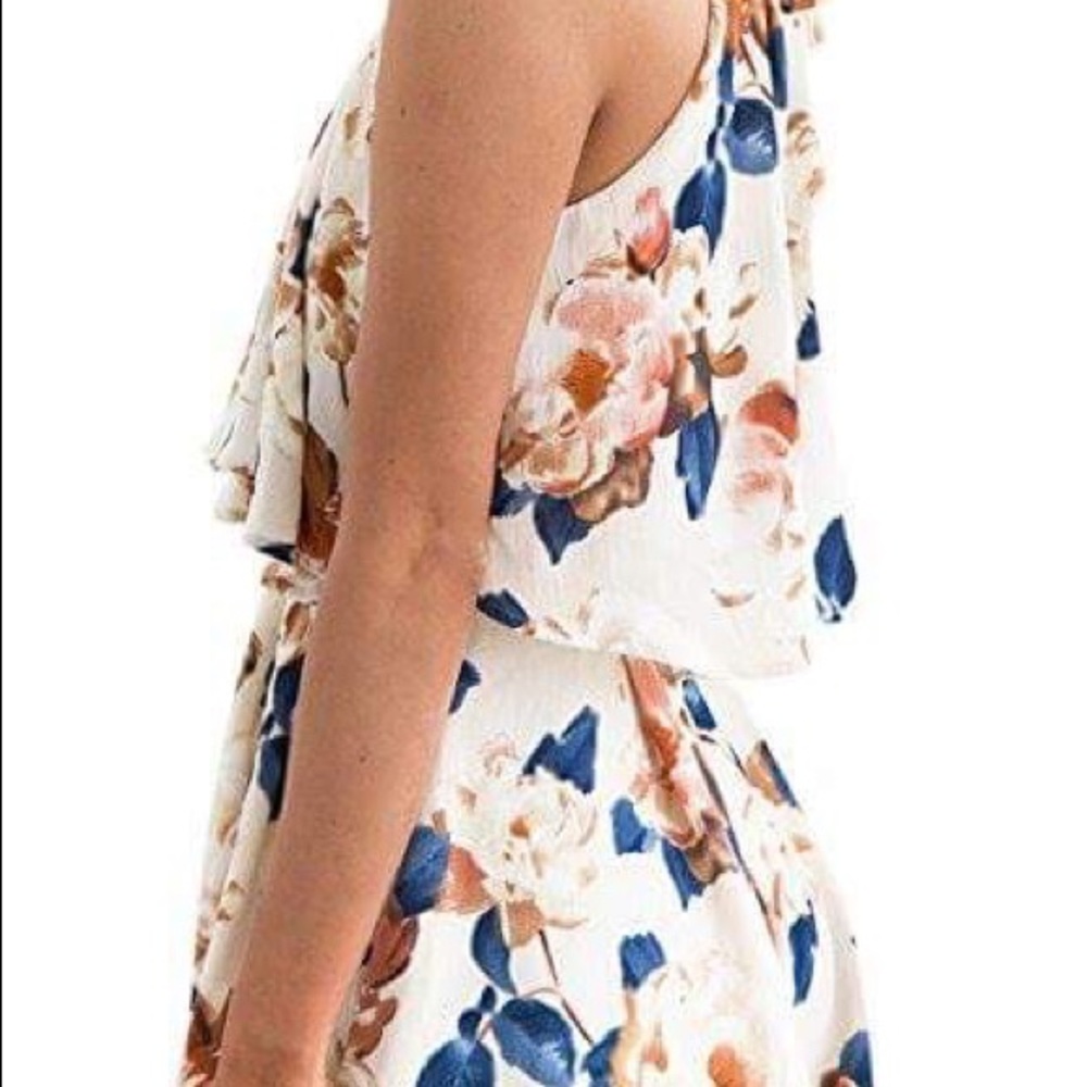 2 Pcs Women Halter Top Shorts Floral Short Rompers - Picture 2 of 4